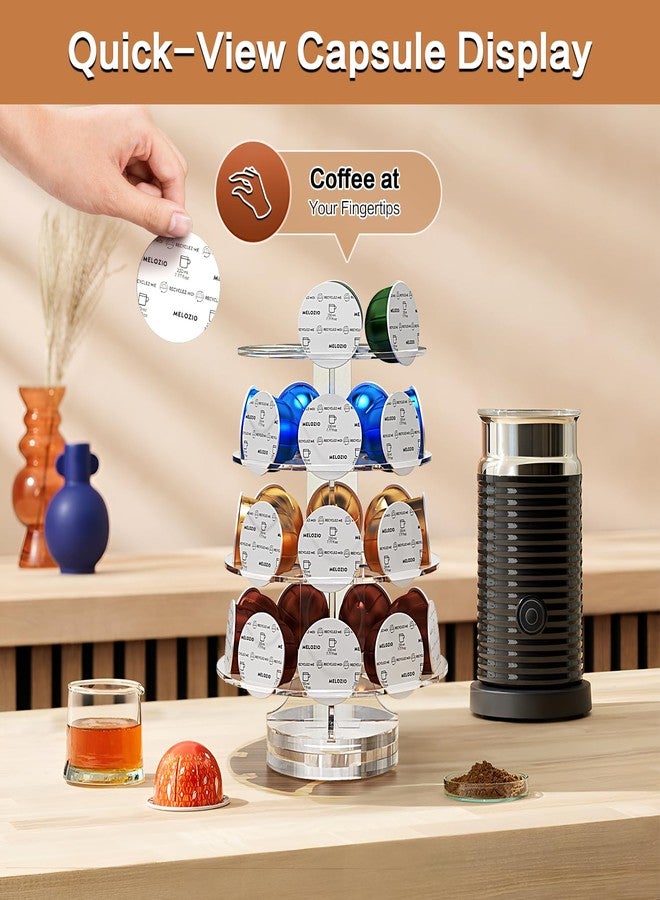 iMMDOKIN Coffee Pods Holder Acrylic Carousel Compatible with 30 Nespresso Vertuo Capsules And Keurig K-cup Pods, Space-Saving Coffee Pod Storage Organizer for Small Countertop - Image 4